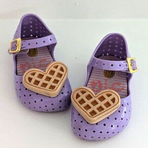 Mini Melissa Toddler Girls US 6 Lilac Pastel Purple Waffle Furadinha VI